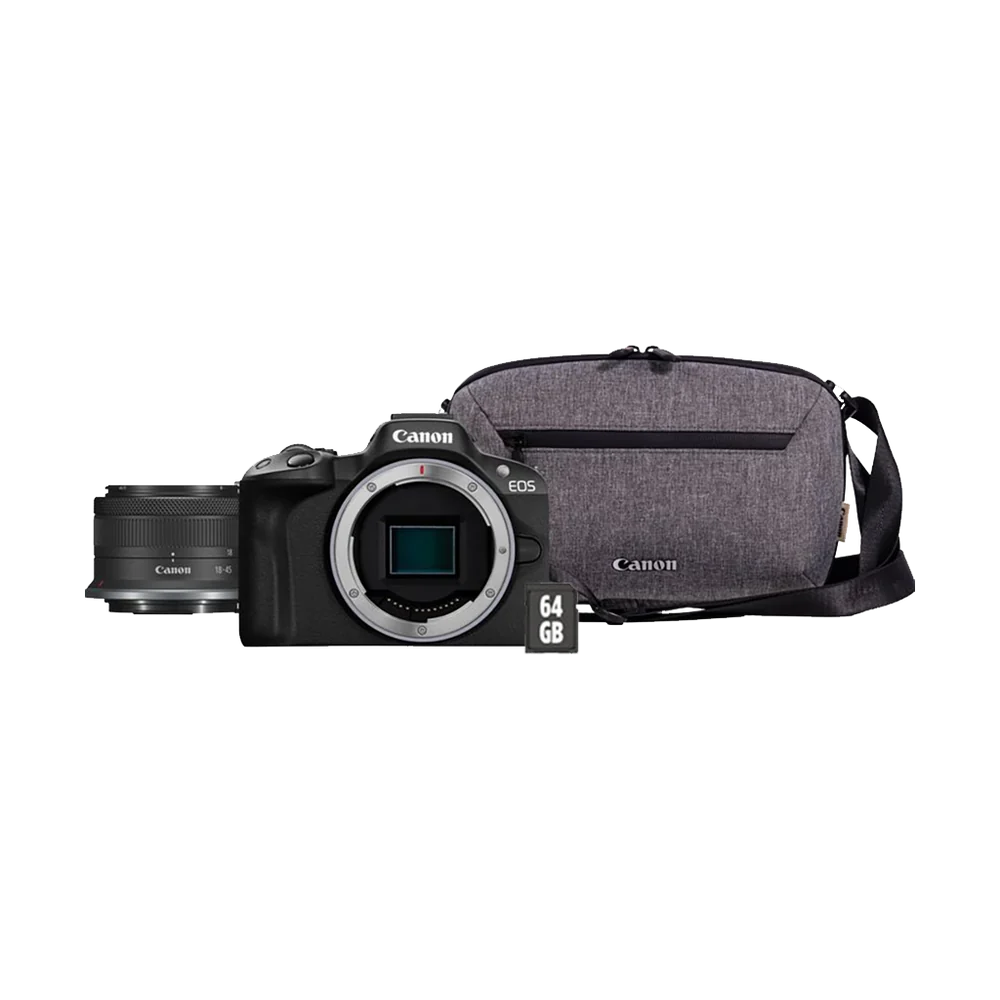 Canon EOS R50 Mirrorless Camera with 18-45mm Lens with Bag and SD Card