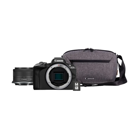 Canon EOS R50 Mirrorless Camera with 18-45mm Lens with Bag and SD Card